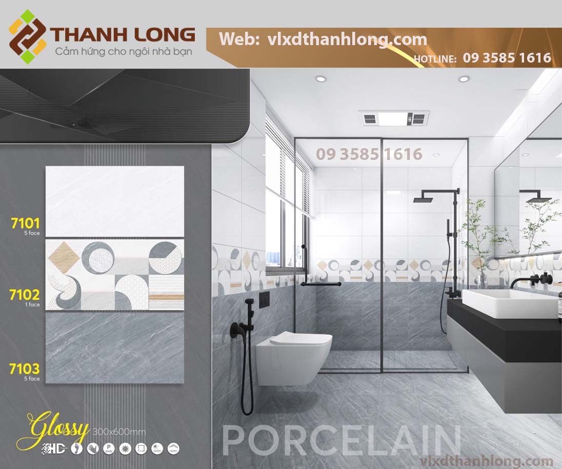 (30x60) Porcelain Glossy - Nhạt